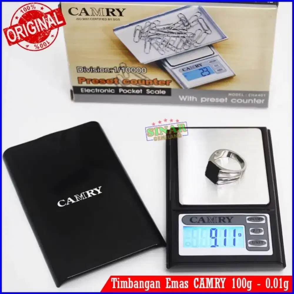 Original merk CAMRY timbangan emas digital