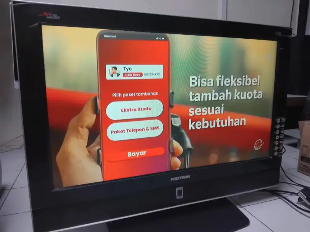 Jual cepat TV Polytron 32 Inch, Remote, HDMI,  Analog ( hrs pake STB).