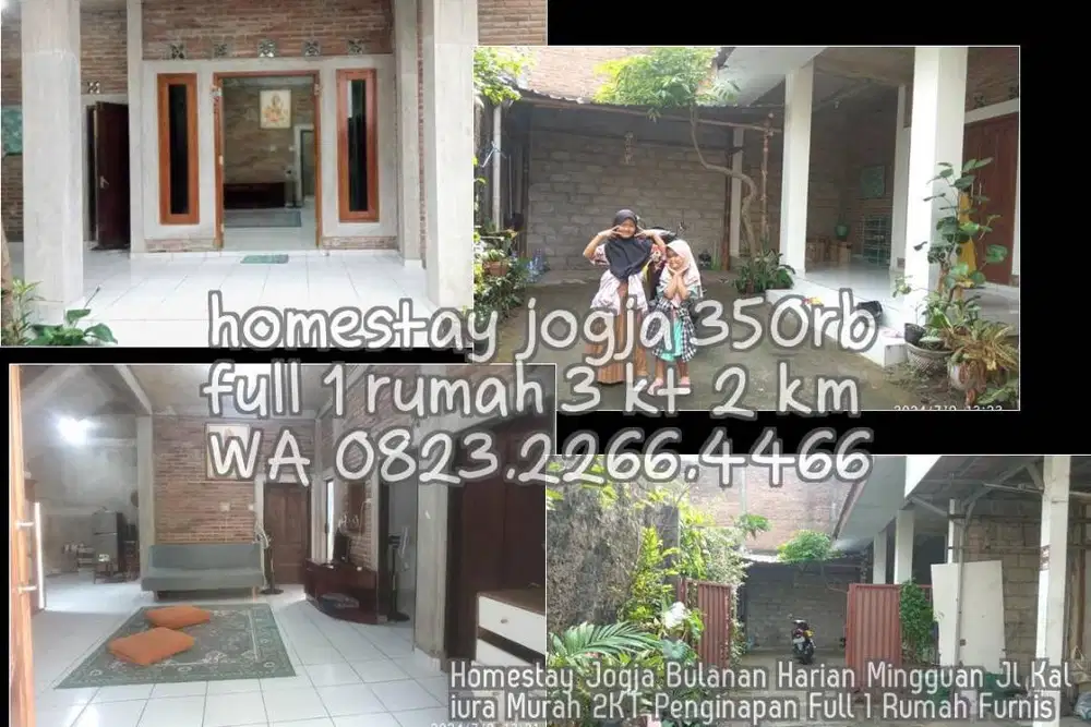 Homestay Jogja Bulanan Harian Mingguan Jl Kaliura Murah 2KT Penginapan