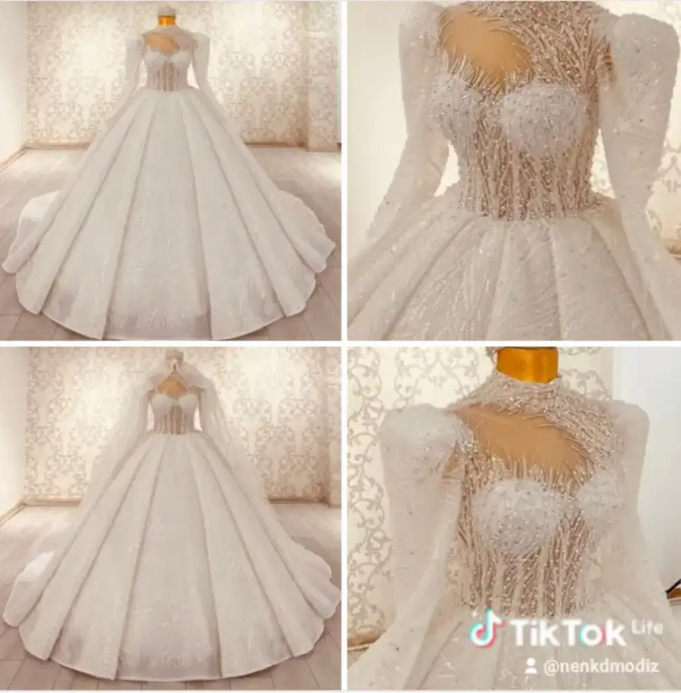 Jahitan online gaun. Pengantin modiz