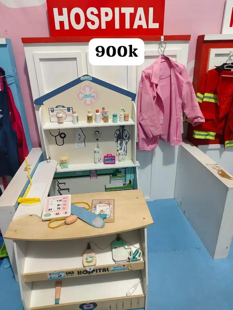 Baground kayu mainan dokter dokteran anak