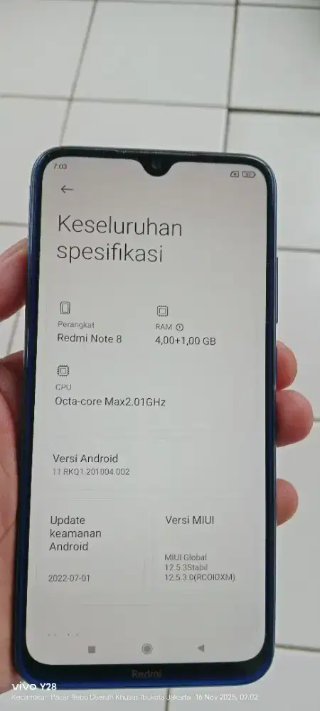 Redmi. Not 8  cas biasa 4+1/64 lecet pmkyan ja