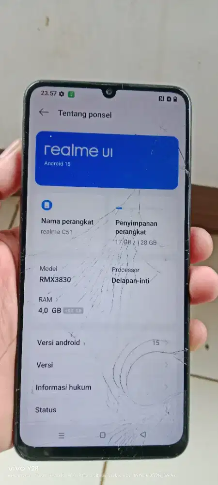 Realme c51 NFC 4/128 mnus retak normal smua orian sgel