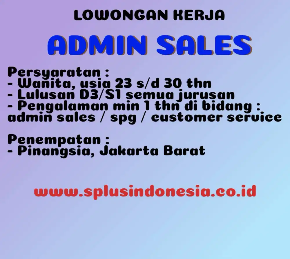 ADMIN SALES (S-PLUS)
