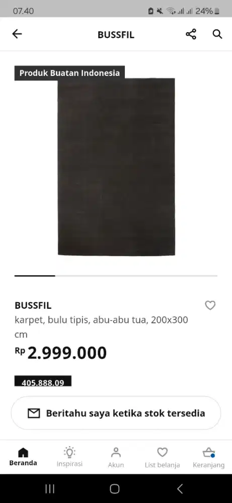Karpet Bussfill Coklat Tua IKEA