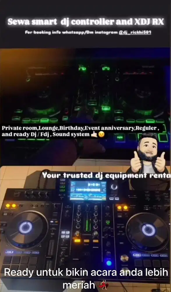Rental alat dj/jasa dj, controller, XDJ, khusus serpong harga promo