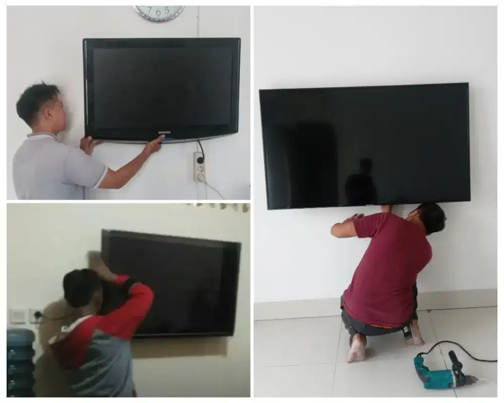 Pasangkan bracket dan Braket +pasang terimarapih breket briket led tv