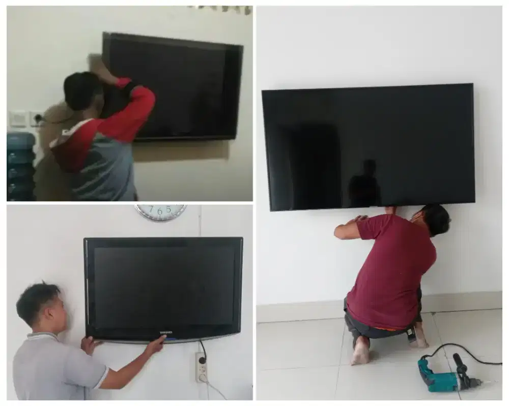 Pasangkan bracket dan Braket +pasang terimarapih breket briket led tv