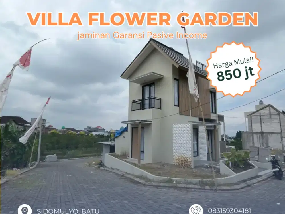 Villa Floga Batu View Pegunungan & Suasana Sejuk cocok untuk hunian atau investasi