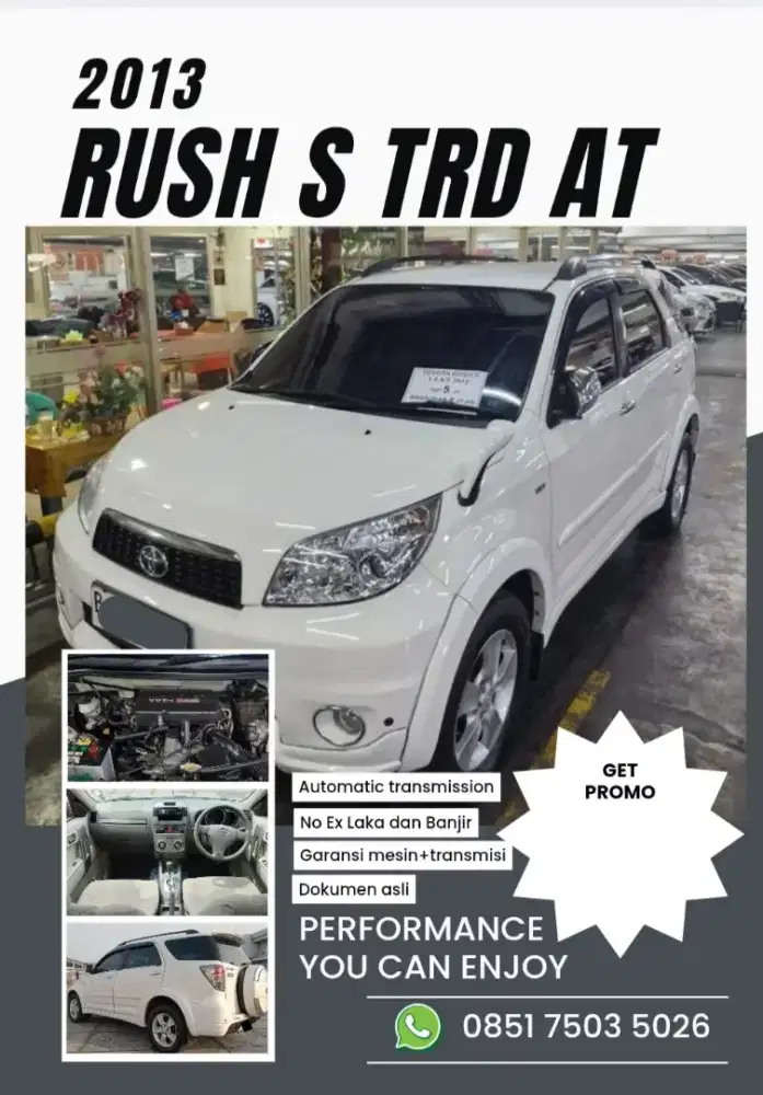 RUSH S TRD AT MATIC A/T 2013 PUTIH DP. Nol Rupiah