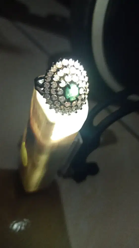 Cincin zamrud zircon premium