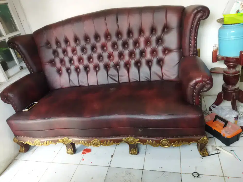 Sofa Sultan Mewah 3 Seater Ukir Asli