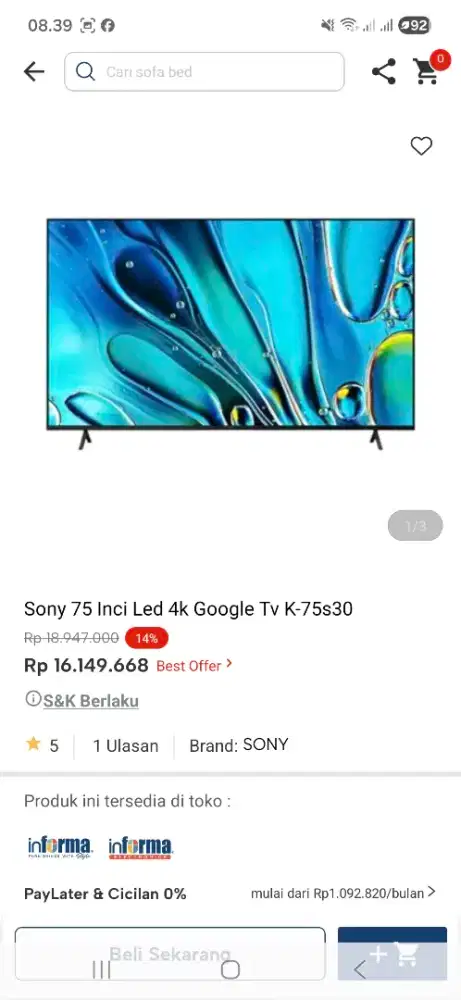 Sony google tv 75inch promo