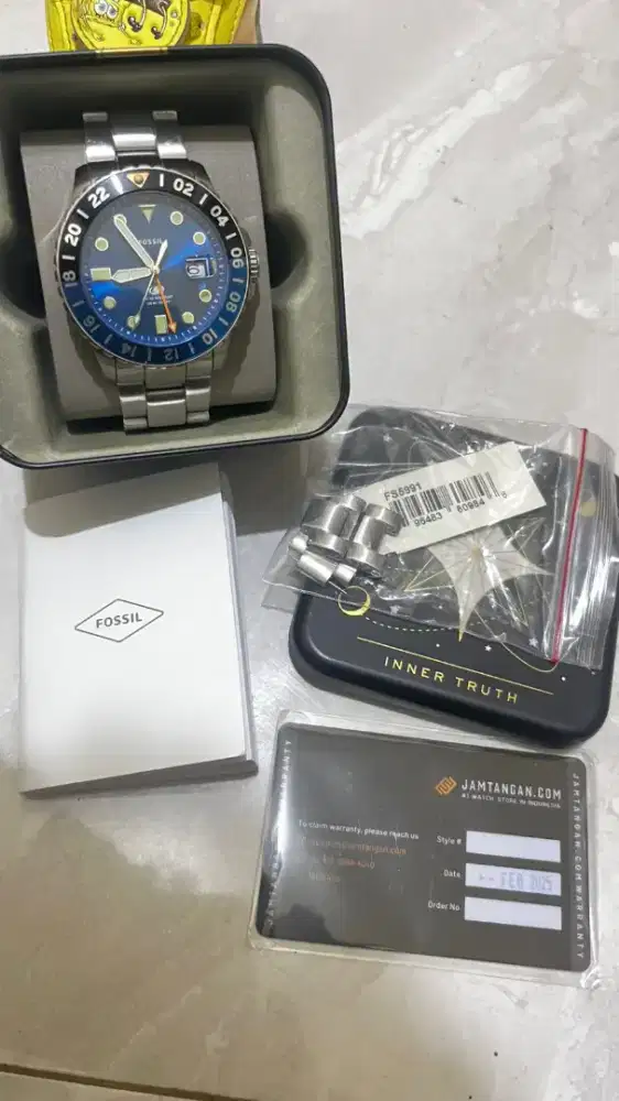 Jam tangan Fossil fs 5991 blue batman