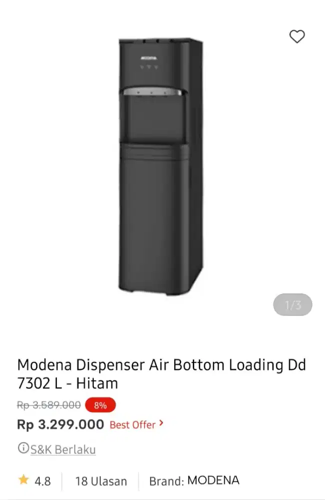 Modena water dispenser galon bawah