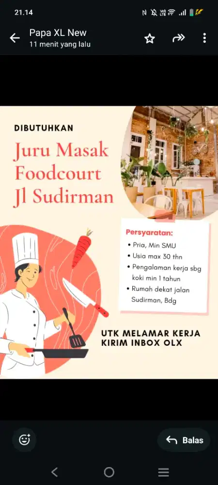 Cari Koki Foodcourt Jalan Sudirman