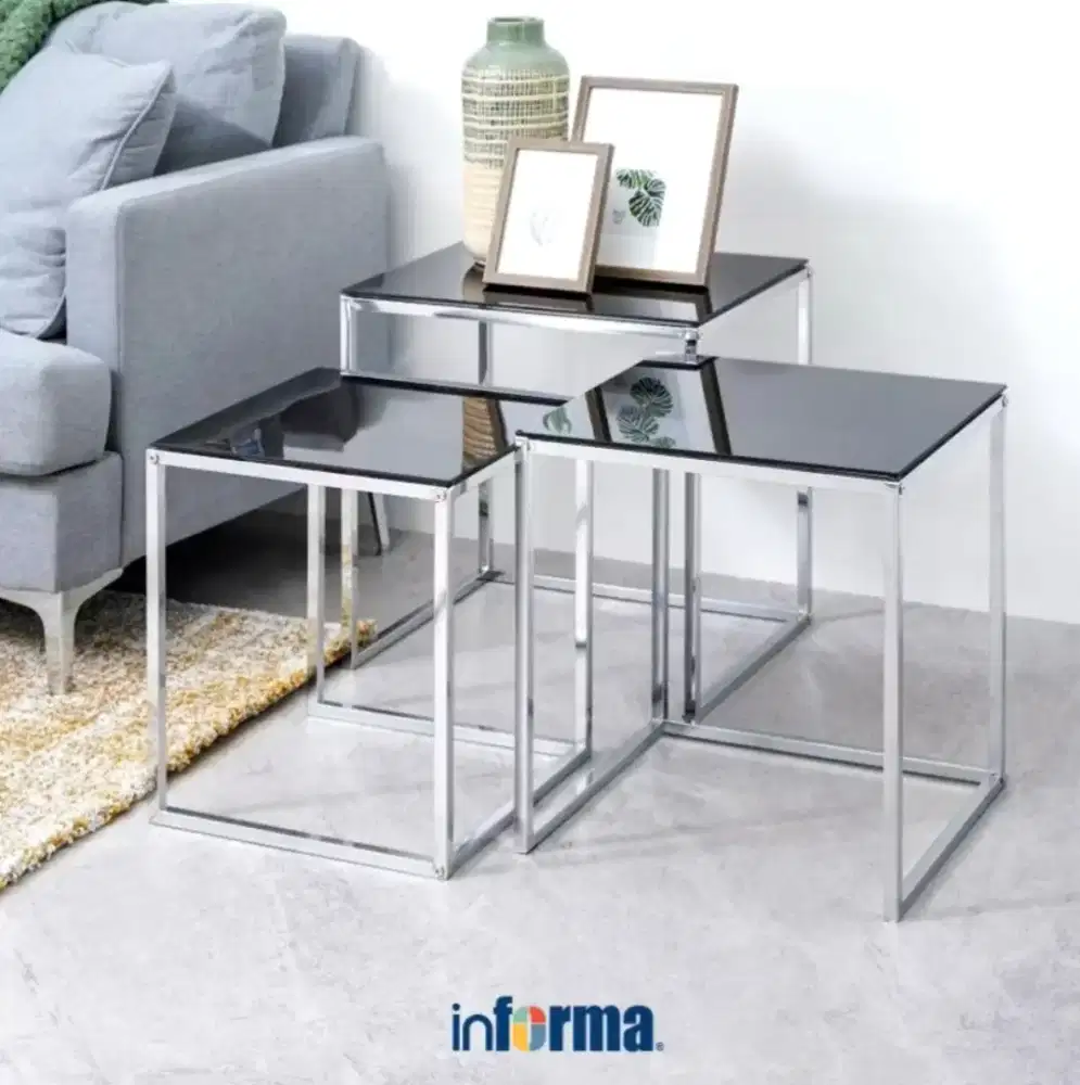 1 set meja tamu temperer glass Informa