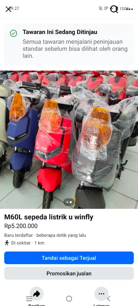 Sepeda listrik u winfly batrei litium