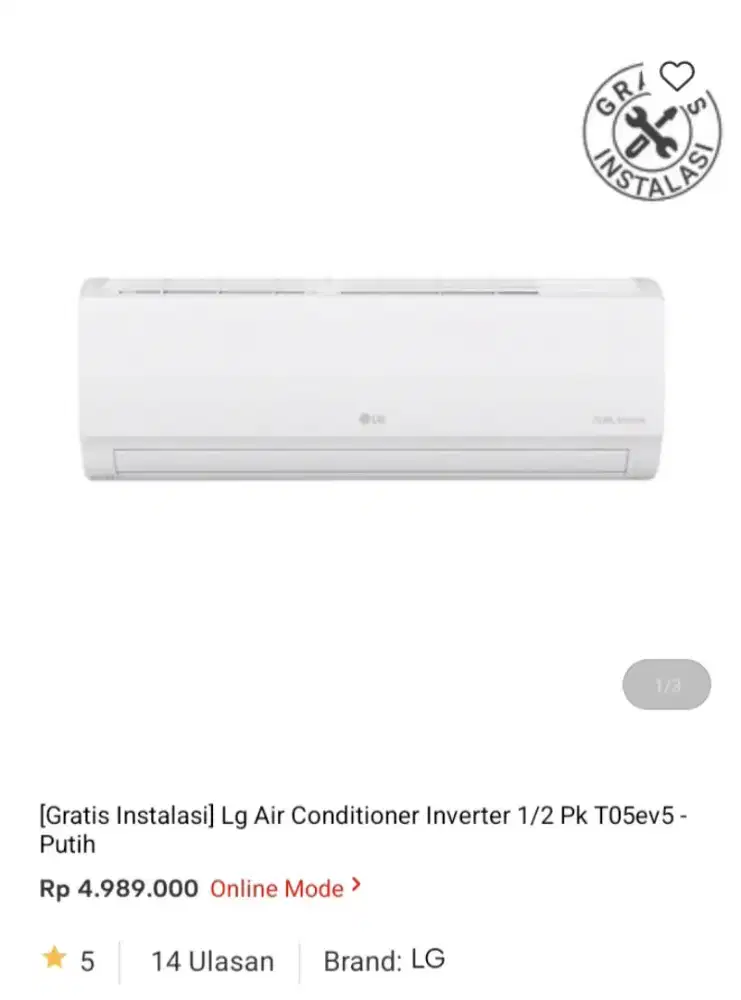 PROMO KREDIT LG INVERTER AC 1/2PK