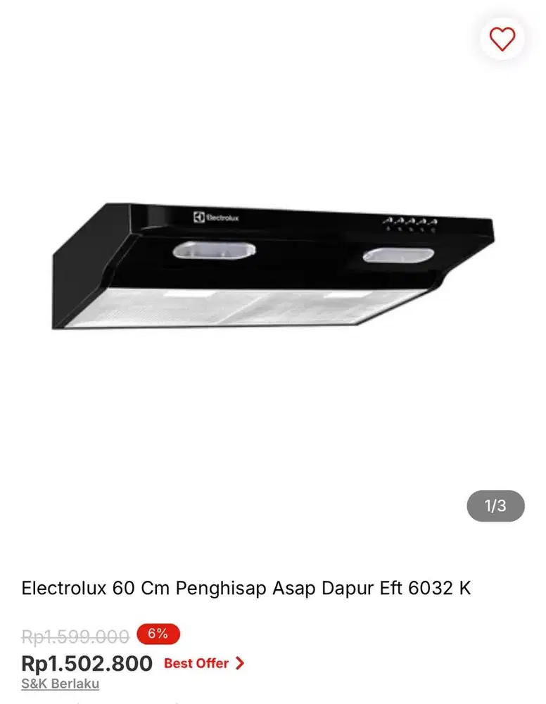 Cooker Hood Electrolux bisa cicilan syarat ktp dibantu sampe acc