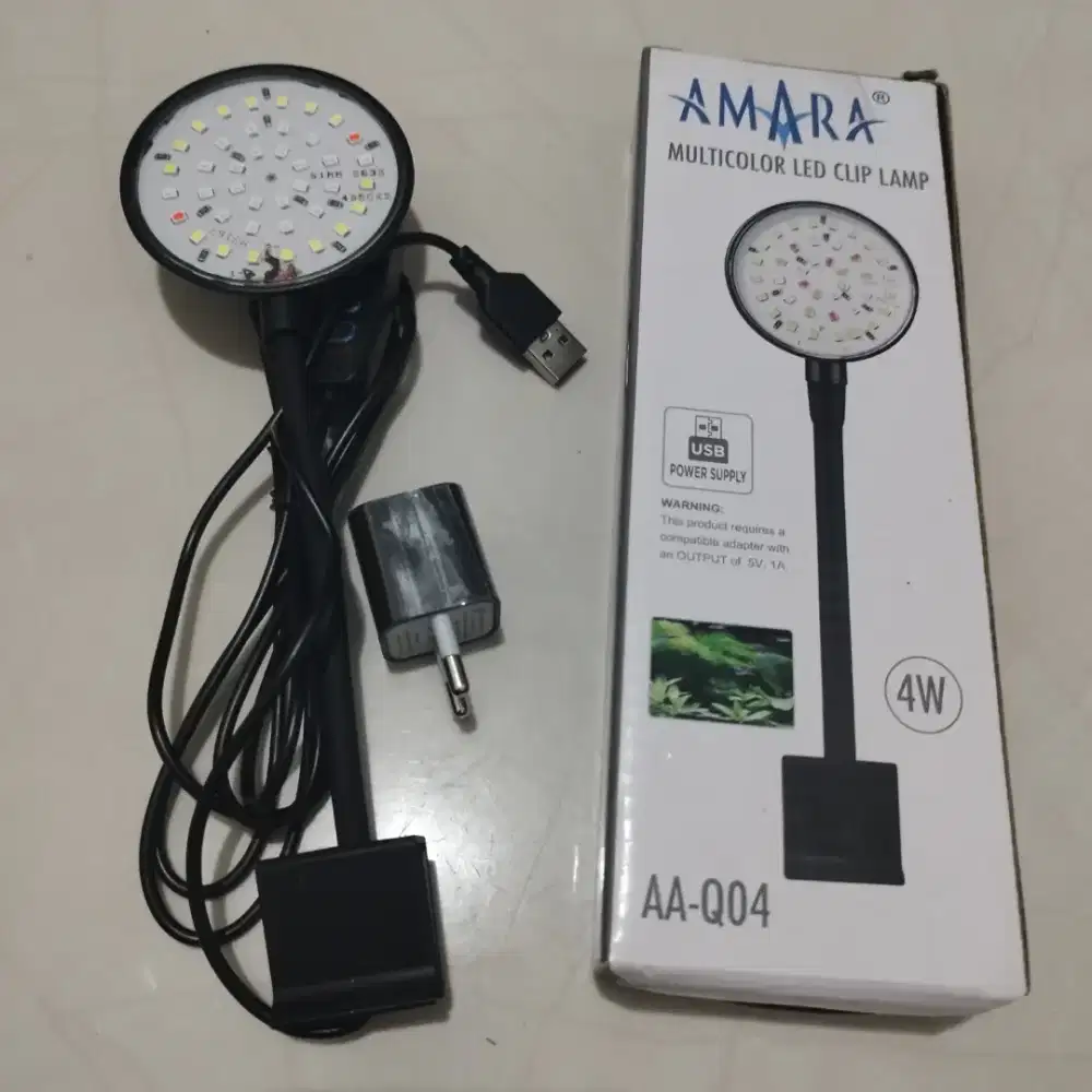 Lampu Led Aquarium AMARA AA Q04 4Watt Clip 3 Mode