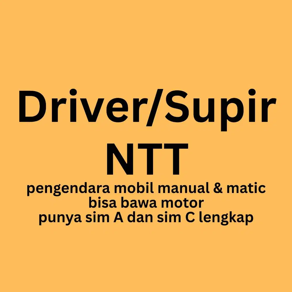 DRIVER SUPIR ASAL NTT