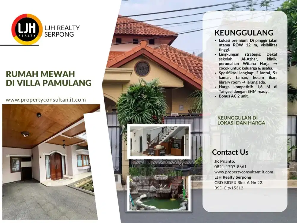 Rumah Bagus, Strategis, Villa Pamulang, Samping SD Al Azhar