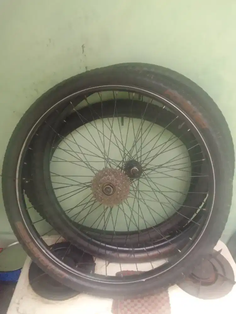 Jual pelek 26 inci (ukrn federal) + ban dlm/luar+sprocket 6 speed