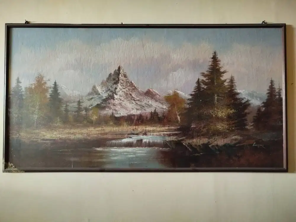 Lukisan vintage pegunungan pelukis walters