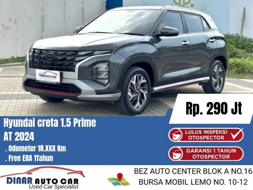 (18Rb) Creta Prime 2024 Matic Abu Warenty Service Hyundai *Dinar Auto