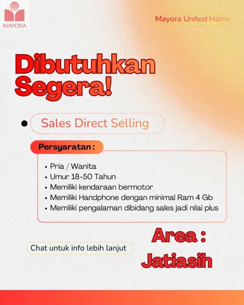 Sales Direct Selling Mayora