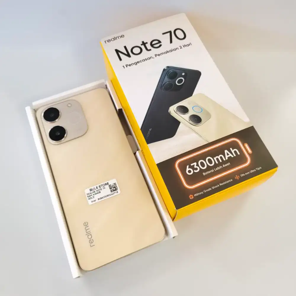 Realme NOTE 70 GARANSI panjang pemakaian baru 1 bln like new 4/64GB
