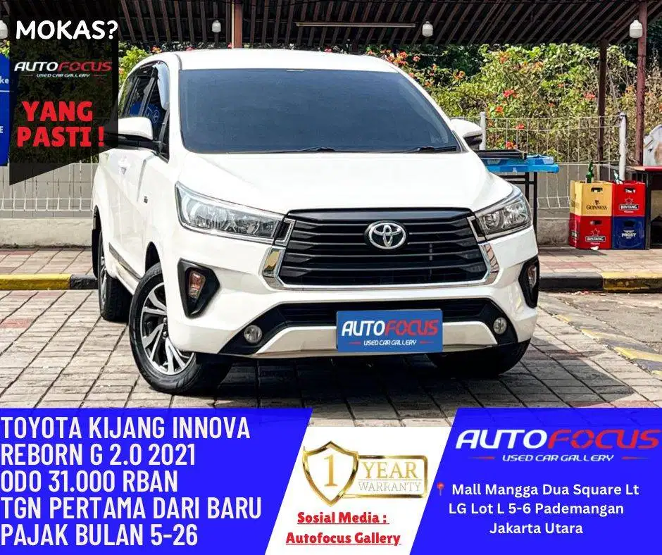 Pajak 2026 Toyota Kijang Innova Reborn 2.0 G AT Facelift bensin putih