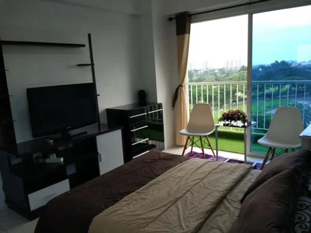 JUAL MURAH APARTEMEN  PUNCAK BUKIT GOLF STUDIO FULL FURNISHED UNIT KHUSUS CORNER DOUBEL VIEW