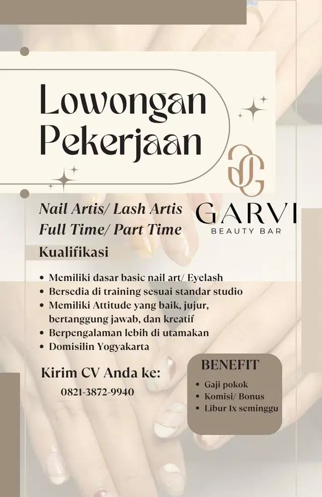 Dibutuhkan Nail Artis/ Lash Artis
