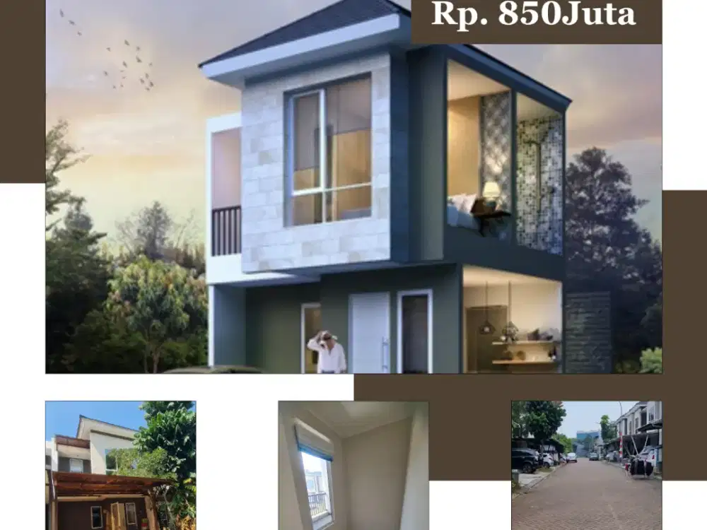 Rumah Minimalis modern, bagus, Row jalan lebar, keren di Cluster the groove Pamulang Jaya