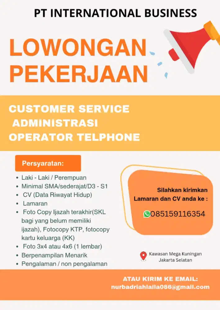 Customer Service Administrasi Operator Telphone