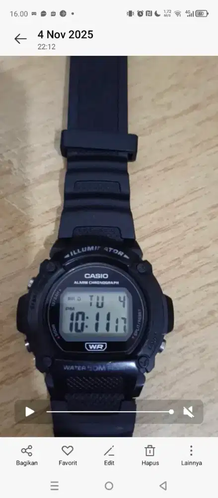 Casio W219H1A second bagus