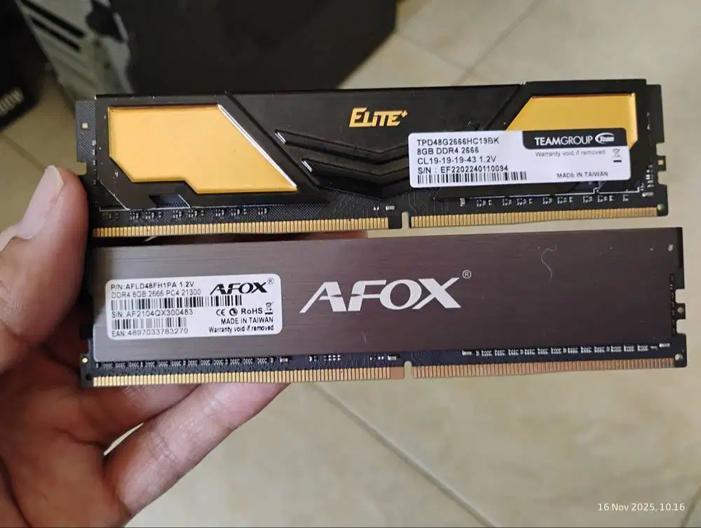 Team Elite+ & AFOX DDR4 2x8GB (16GB) 2666MHz
