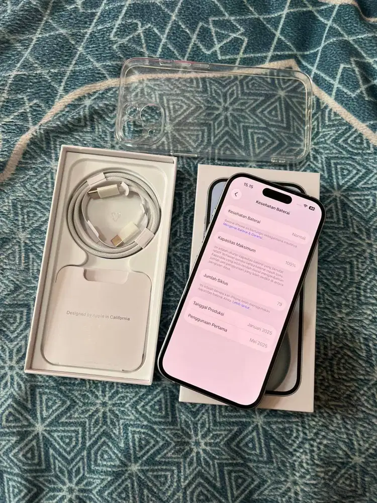 Iphone 15 128Gb Blue All Operator Garansi ON Bh 100% Fullset Like New