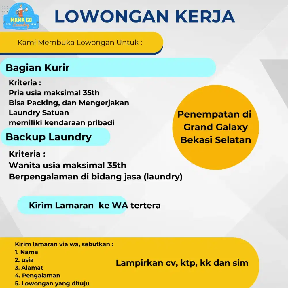 Lowongan Pekerjaan Laundry