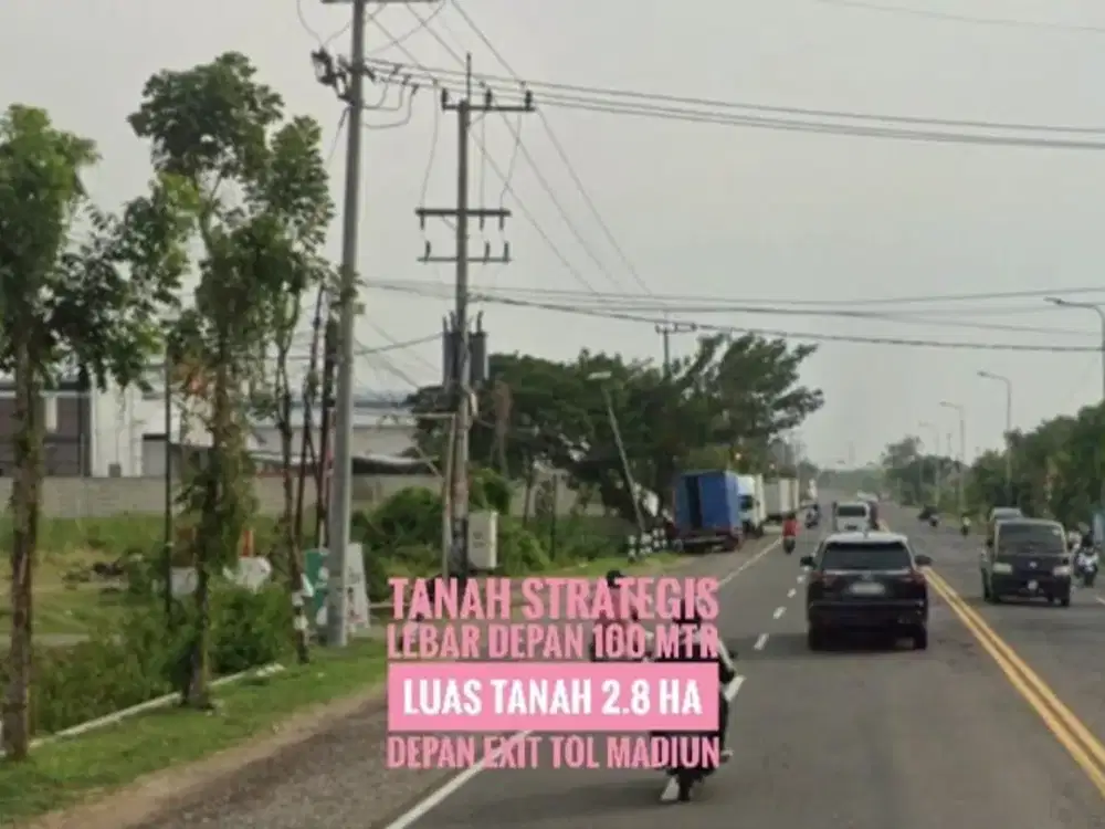 [W], Tanah LD 100 mtr, Dpn Gerbang TOL Dumpil MADIUN, Lokasi Mantapp