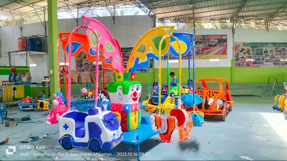 Odong odong Kereta Panggung 6 Gerbong || Komedi Putar Animal Gerobak