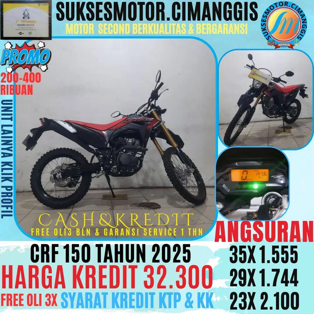 CRF 150 SERIES CASHBCAK UPTO 700 RIBUAN FREE OLI 3 BLN