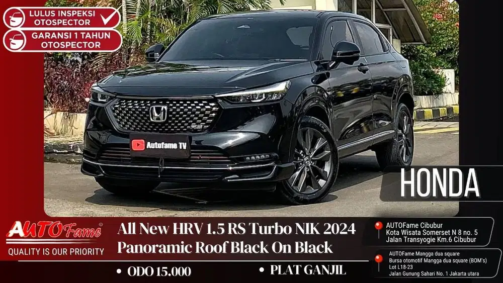 Honda All New HRV 1.5 SE CVT Pemk 2025 Panoramic Roof NIK 2024
