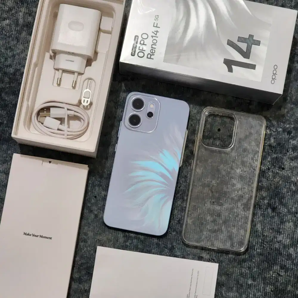 Oppo Reno 14F 5G 8/256GB Biru Garansi Resmi indonesia Agustus 2026