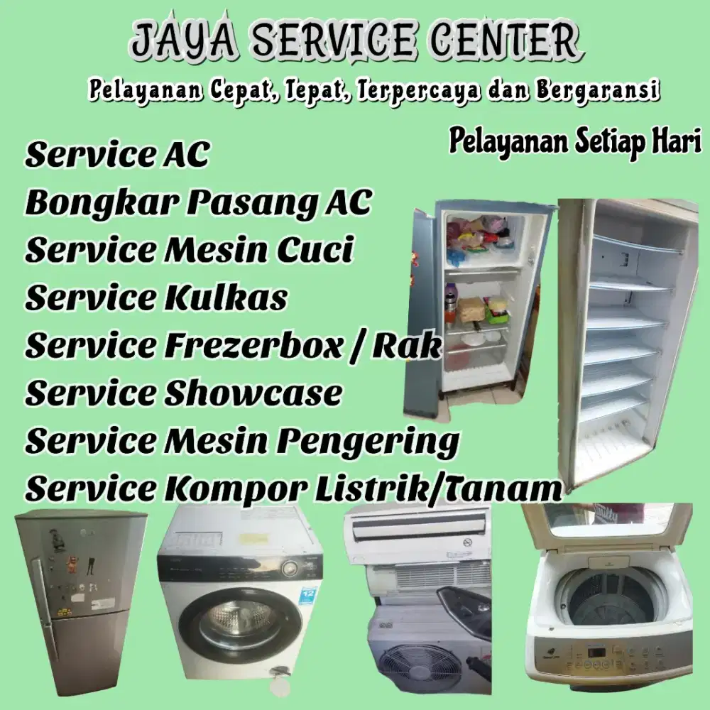 Service Mesin Cuci Bongkar Pasang AC Servis AC Kulkas Frezer Bubutan