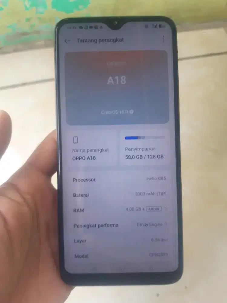 Jual oppo a18 ram 4+4 rom 128