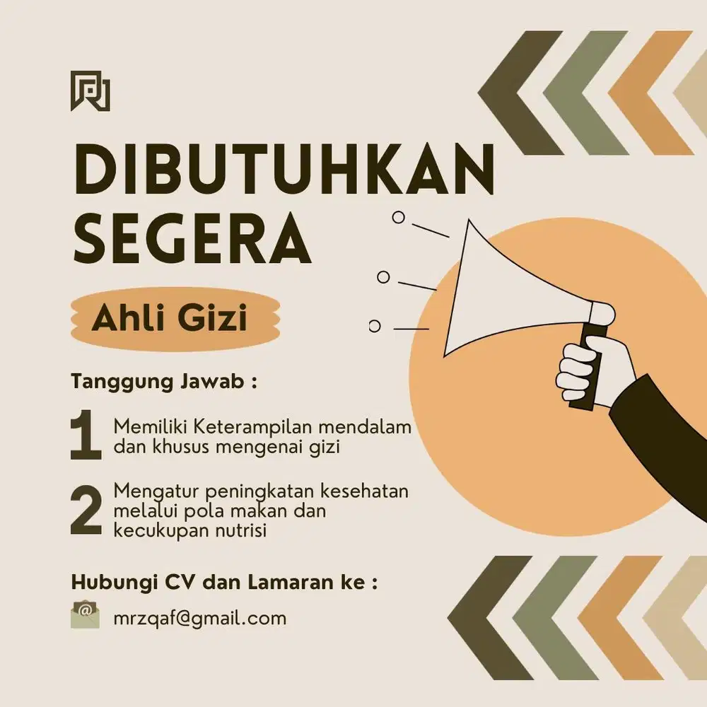 Lowongan ahli gizi