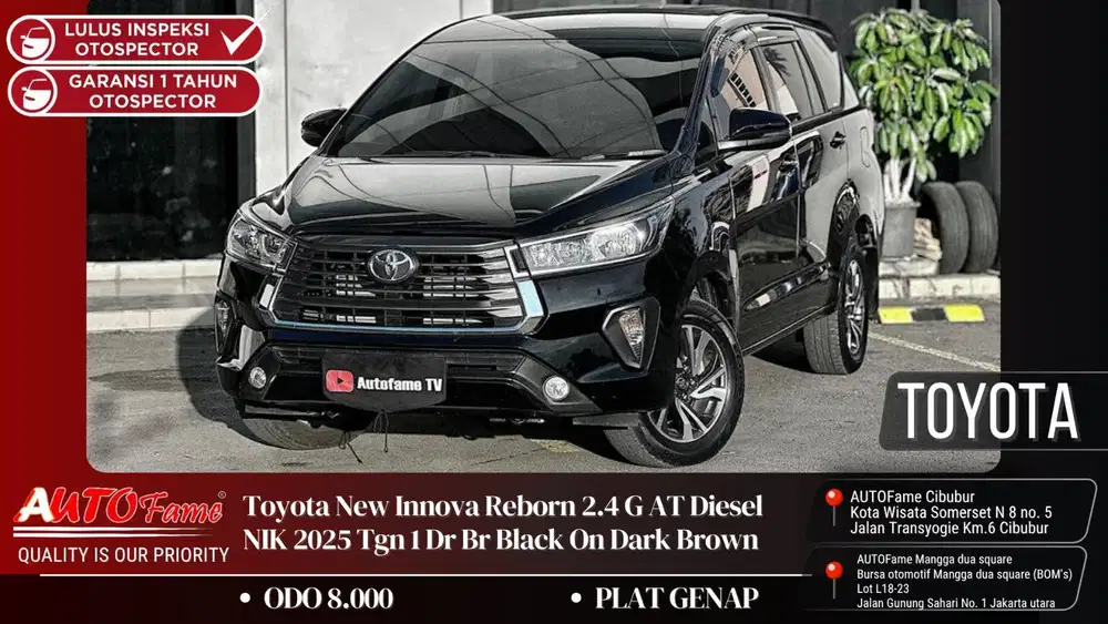 Toyota New Innova Reborn 2.4 G AT Diesel NIK 2025
